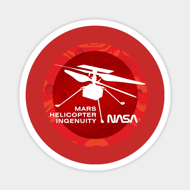 Mars Helicopter Ingenuity Silhouette Magnet by Bear Tees